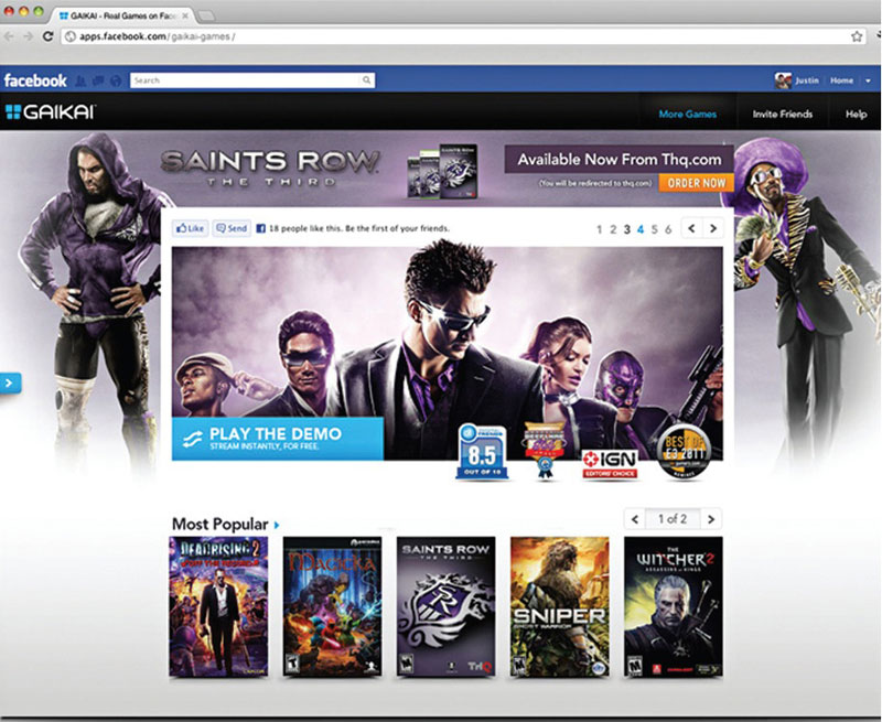 Gaikai Saints Row Interface