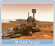 Mars rover Spirit sends high-resolution terrain photos to Earth. NVIDIA graphics help NASA reconstruct the surface in photorealistic virtual reality with this and other transmitted data. This image, courtesy NASA/JPL/Cornell/Maas Digital LLC, was created using NVIDIA graphics.