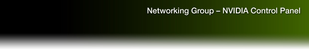 Networking Group – NVIDIA Control Panel