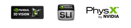 3D Vison, SLI, PhysX